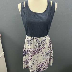 Vintage BCBG blue and purple dress with pockets Sz M